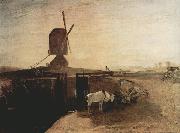 Joseph Mallord William Turner Grand Junction Canal at Southall Mill Windmill and Lock (mk31) USA oil painting artist